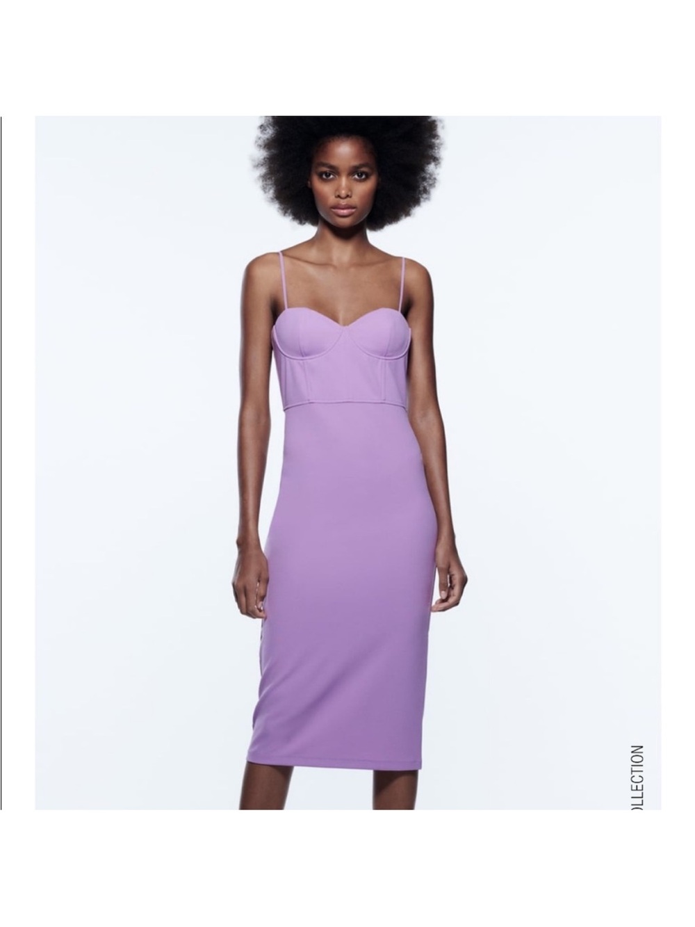 Zara Lilac Sweetheart Midi Dress